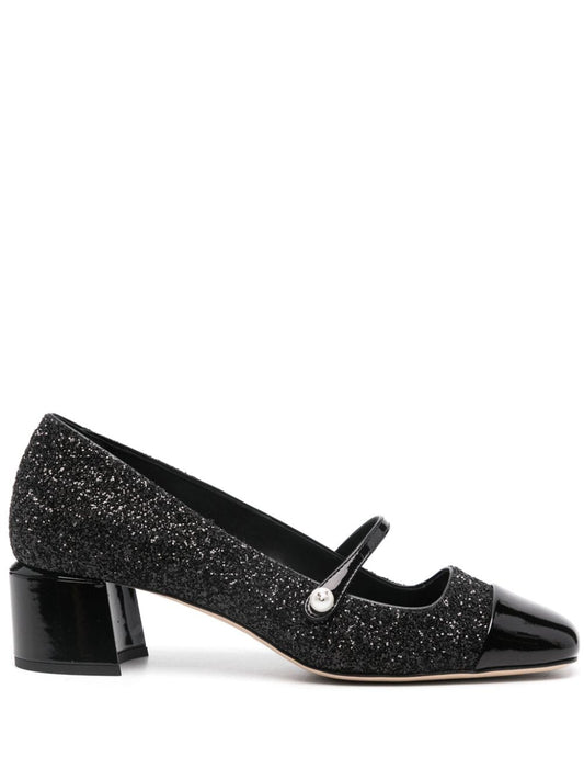 Elisa 45 glittered leather pumps