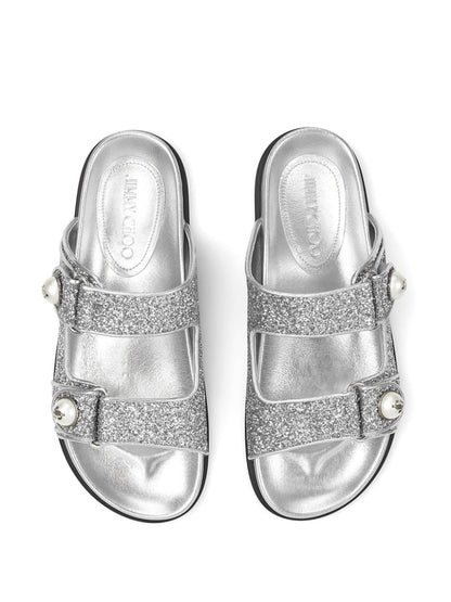 Fayence glittered sandals