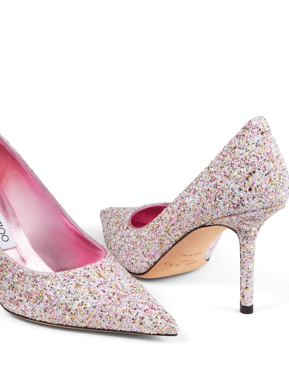 Love 85 glittered leather pumps