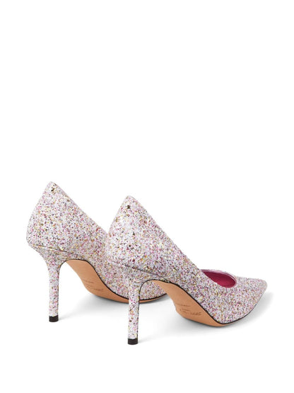 Love 85 glittered leather pumps