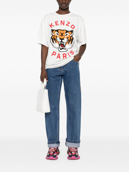 Lucky tiger cotton t-shirt