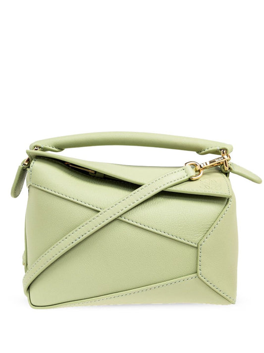 Puzzle edge mini leather handbag