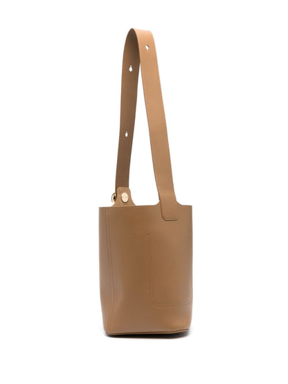 Pebble medium leather bucket bag