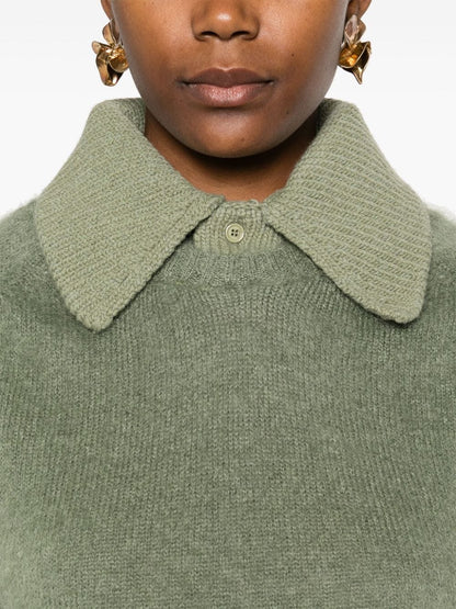 Wool polo sweater