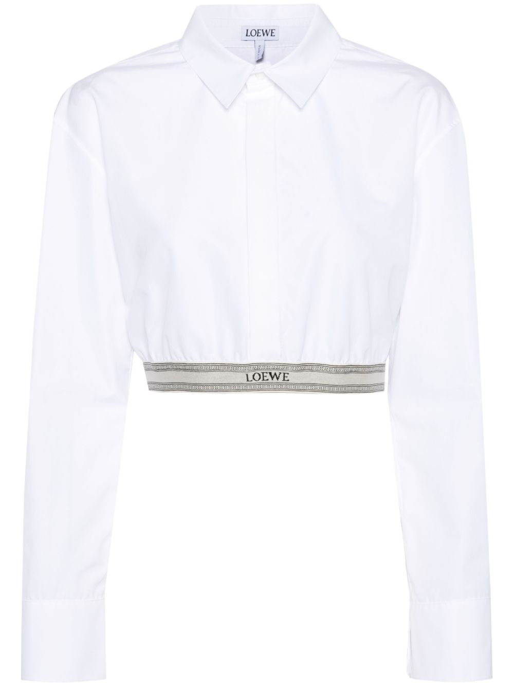 Logo cotton cropped shirt