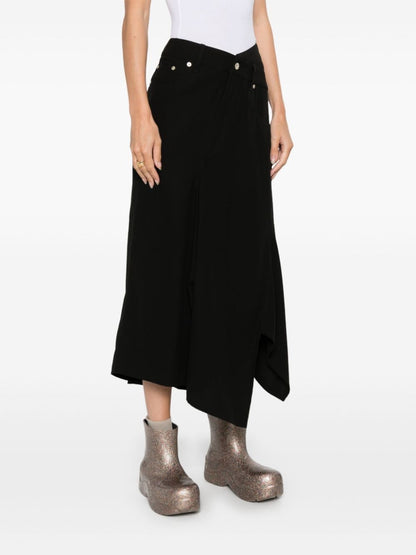 Cotton asymmetric skirt