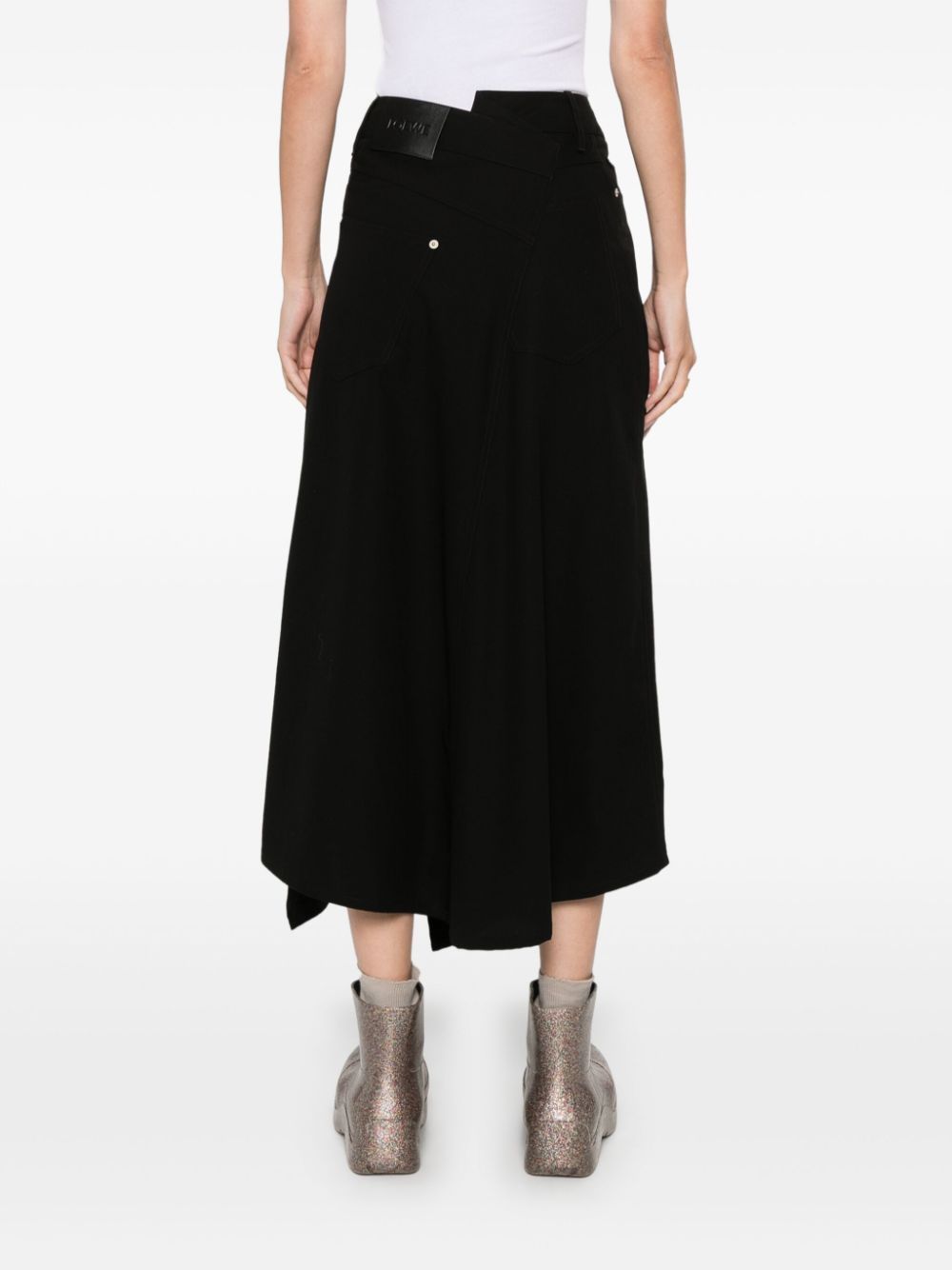 Cotton asymmetric skirt