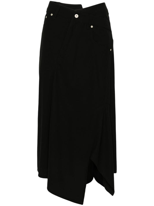 Cotton asymmetric skirt