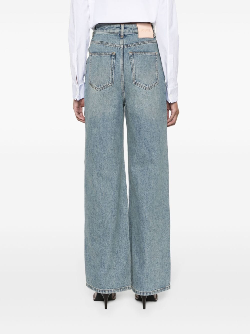 Denim high-wasited jeans