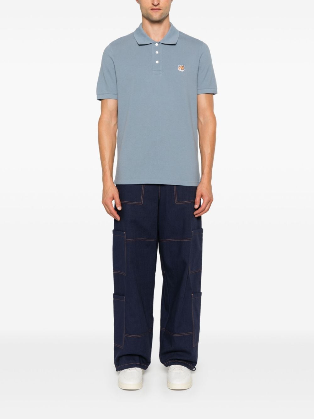 Fox head cotton polo shirt