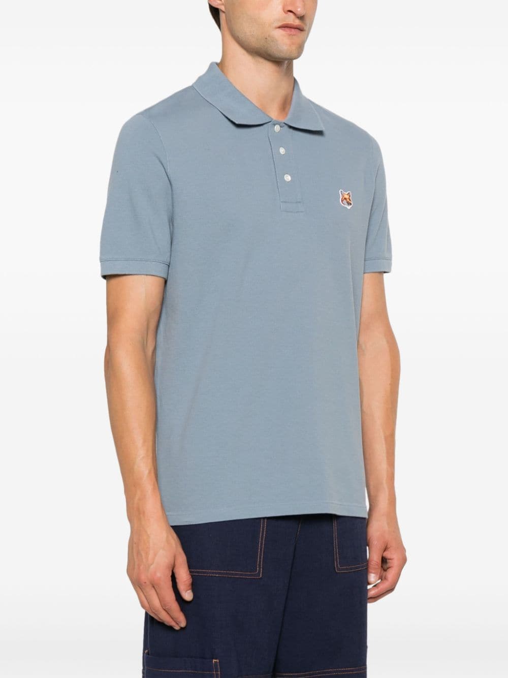 Fox head cotton polo shirt