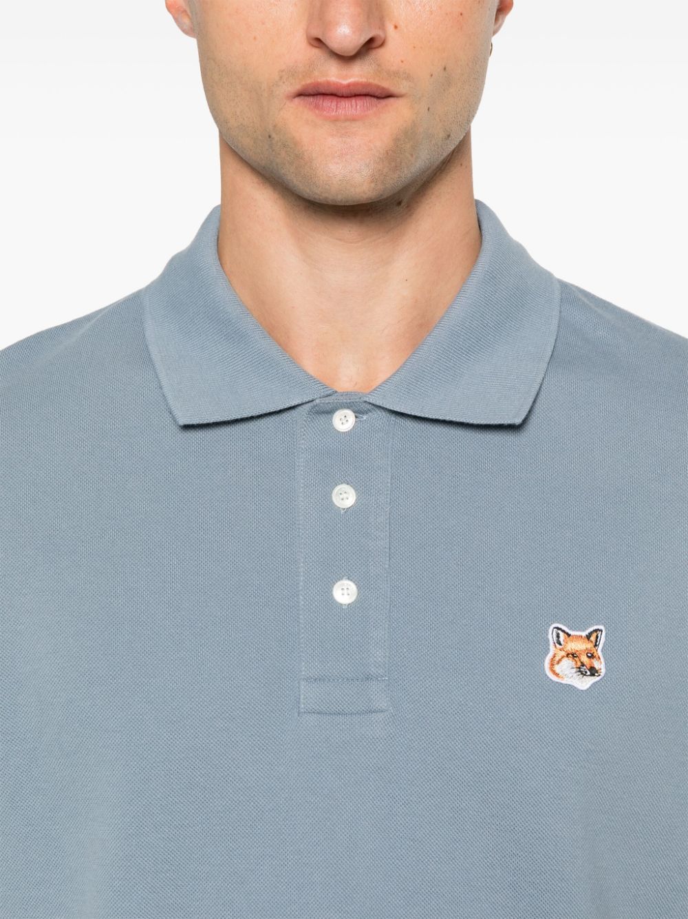 Fox head cotton polo shirt