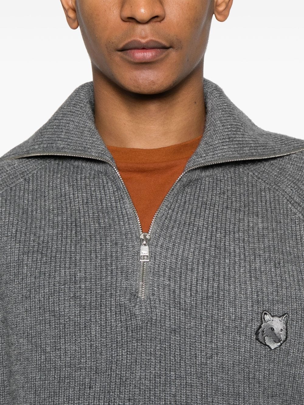 Fox head zipped jumper