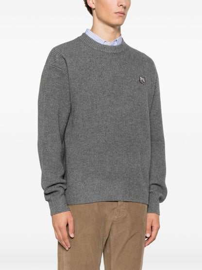 Fox head wool jumper