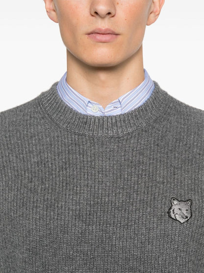 Fox head wool jumper