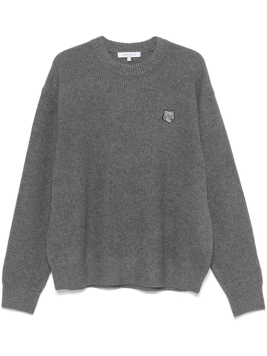 Fox head wool jumper