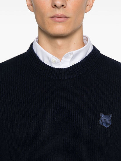 Fox head wool jumper