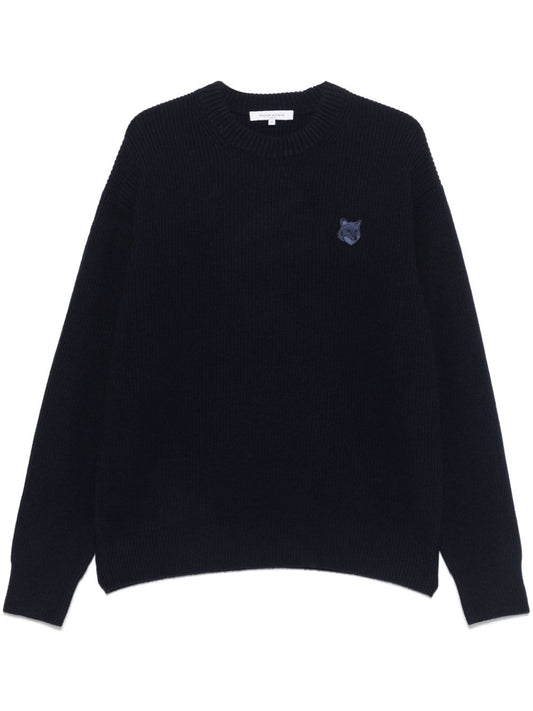 Fox head wool jumper