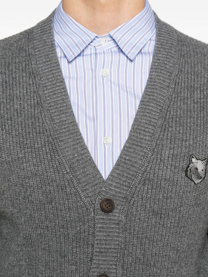 Fox head wool cardigan