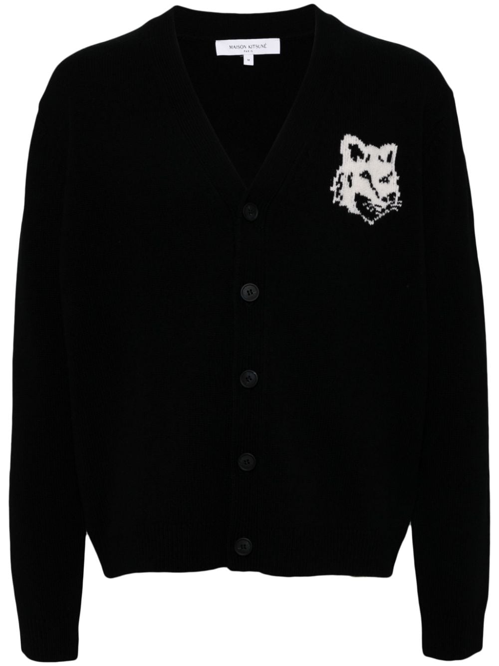 Fox head wool cardigan