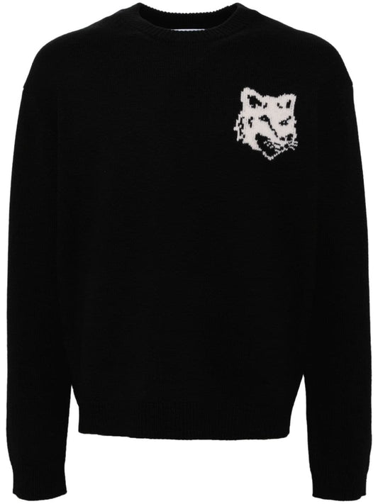 Fox head wool jumper