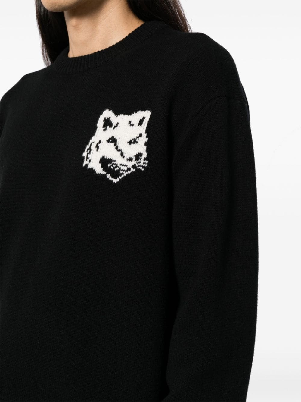 Fox head wool jumper