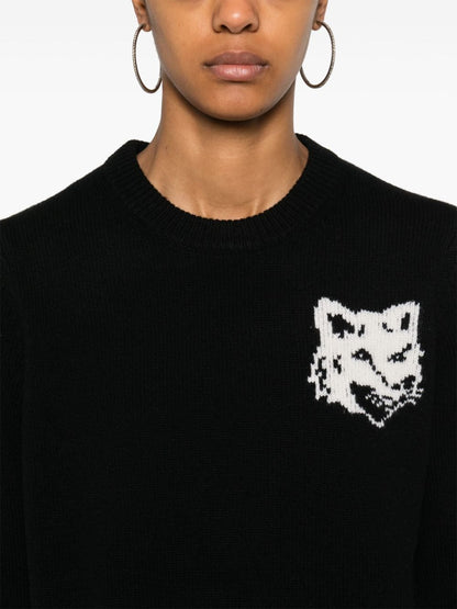 Fox head wool jumper