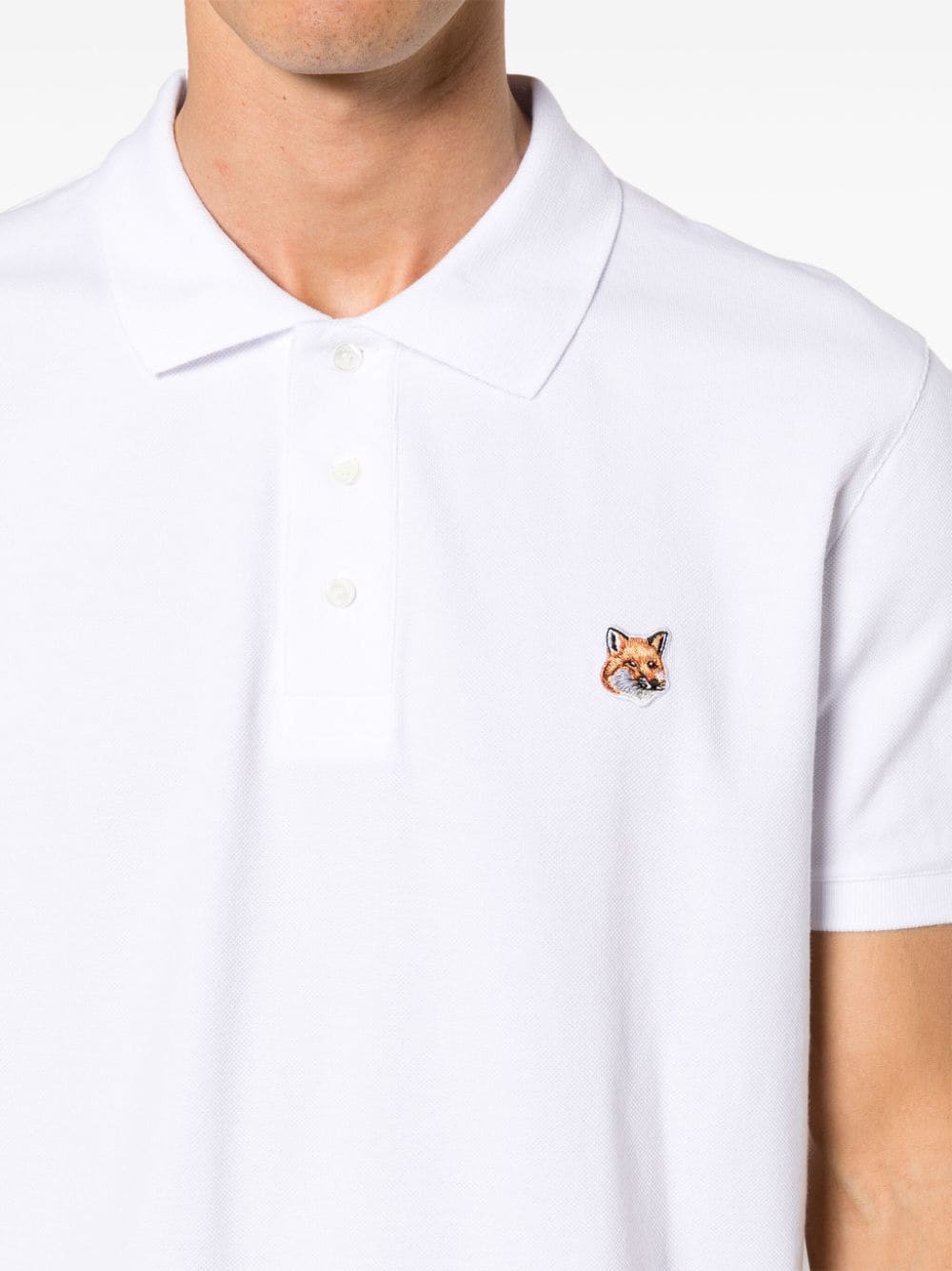 Fox head patch cotton polo shirt