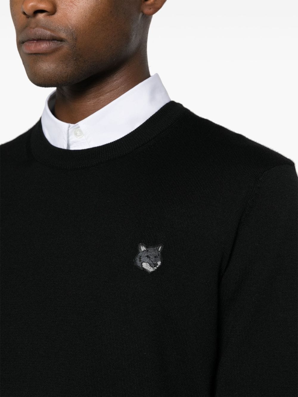 Bold fox head crewneck sweater