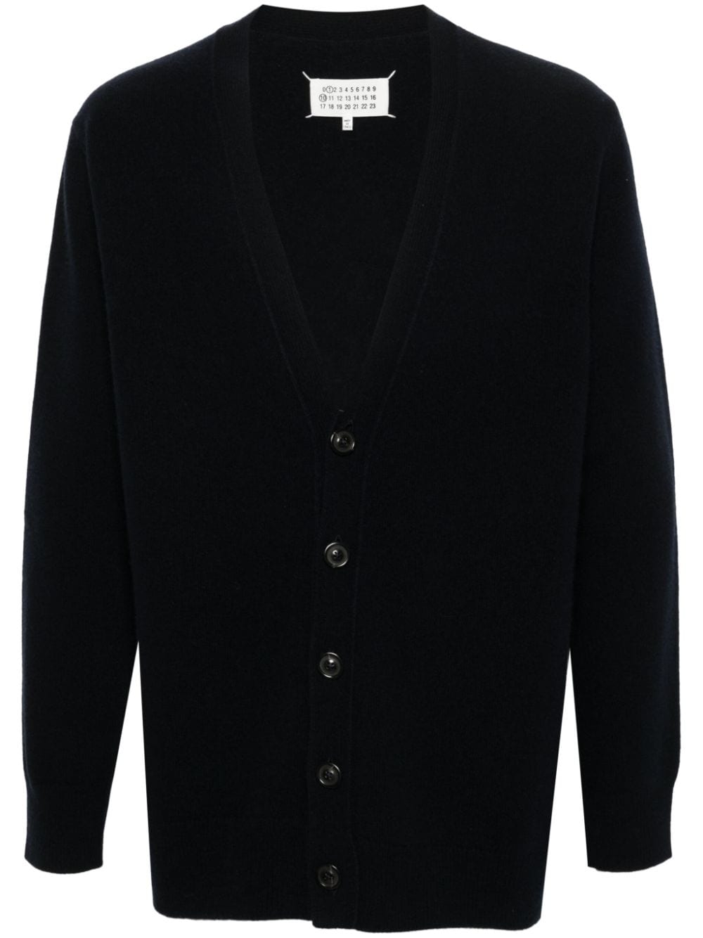 V-necked wool cardigan