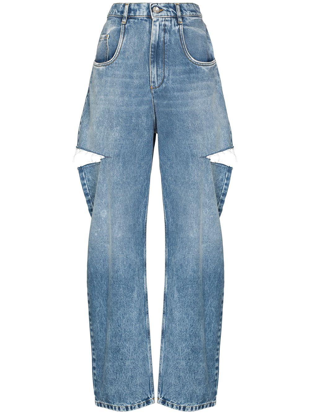 Cut-out denim jeans