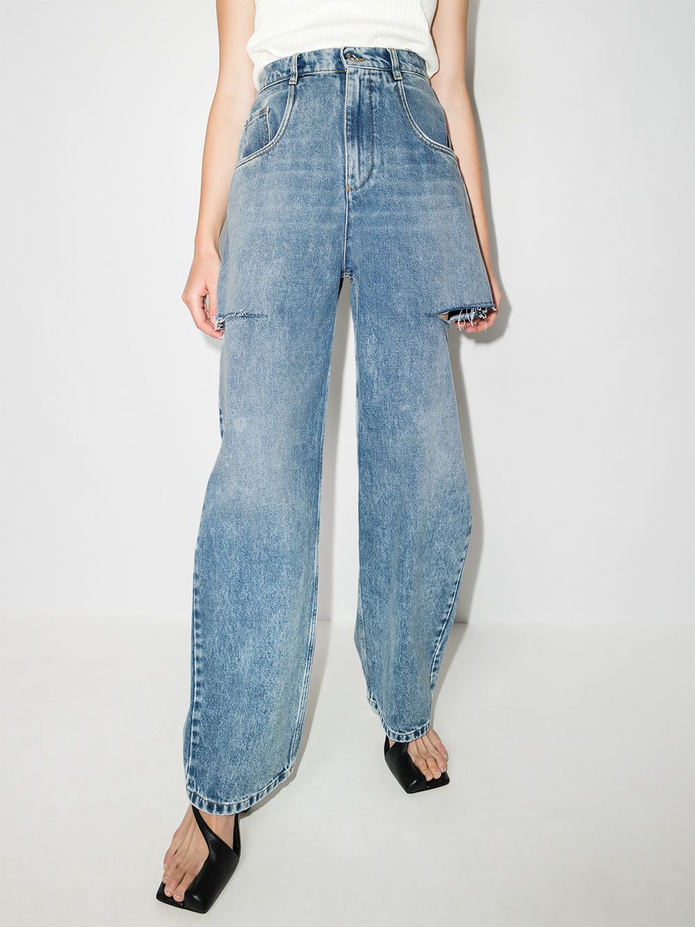 Cut-out denim jeans