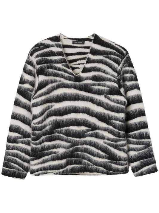 Zebra print wool sweater