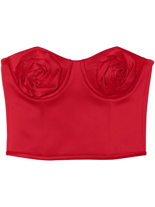 Rose satin corset