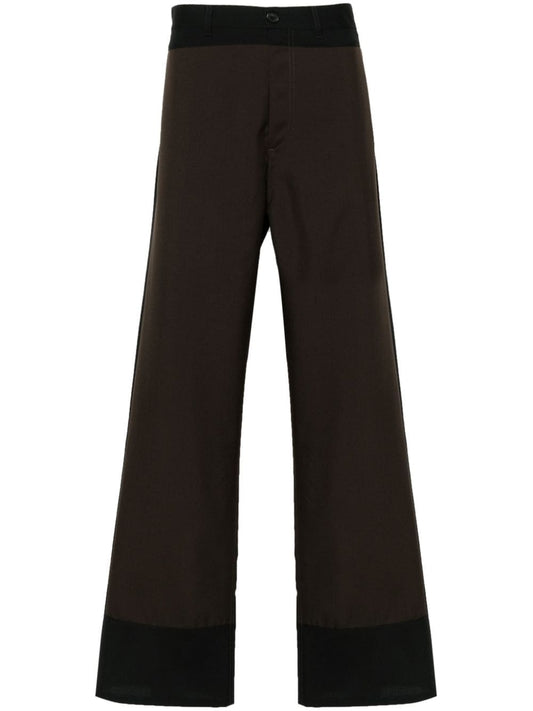 Colorblock wool trousers