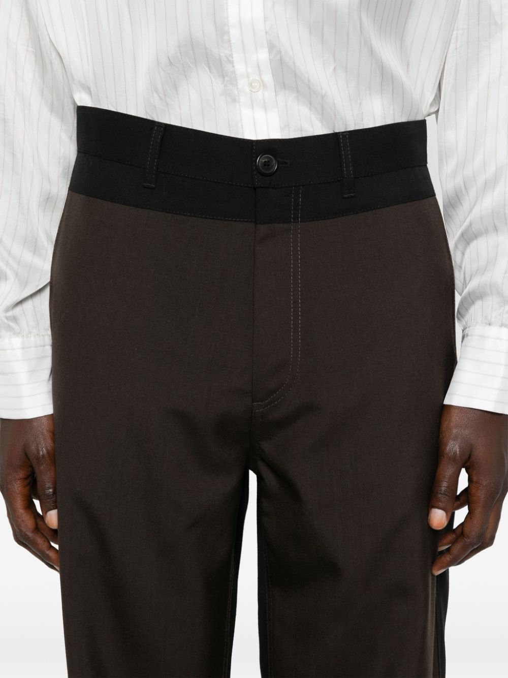 Colorblock wool trousers