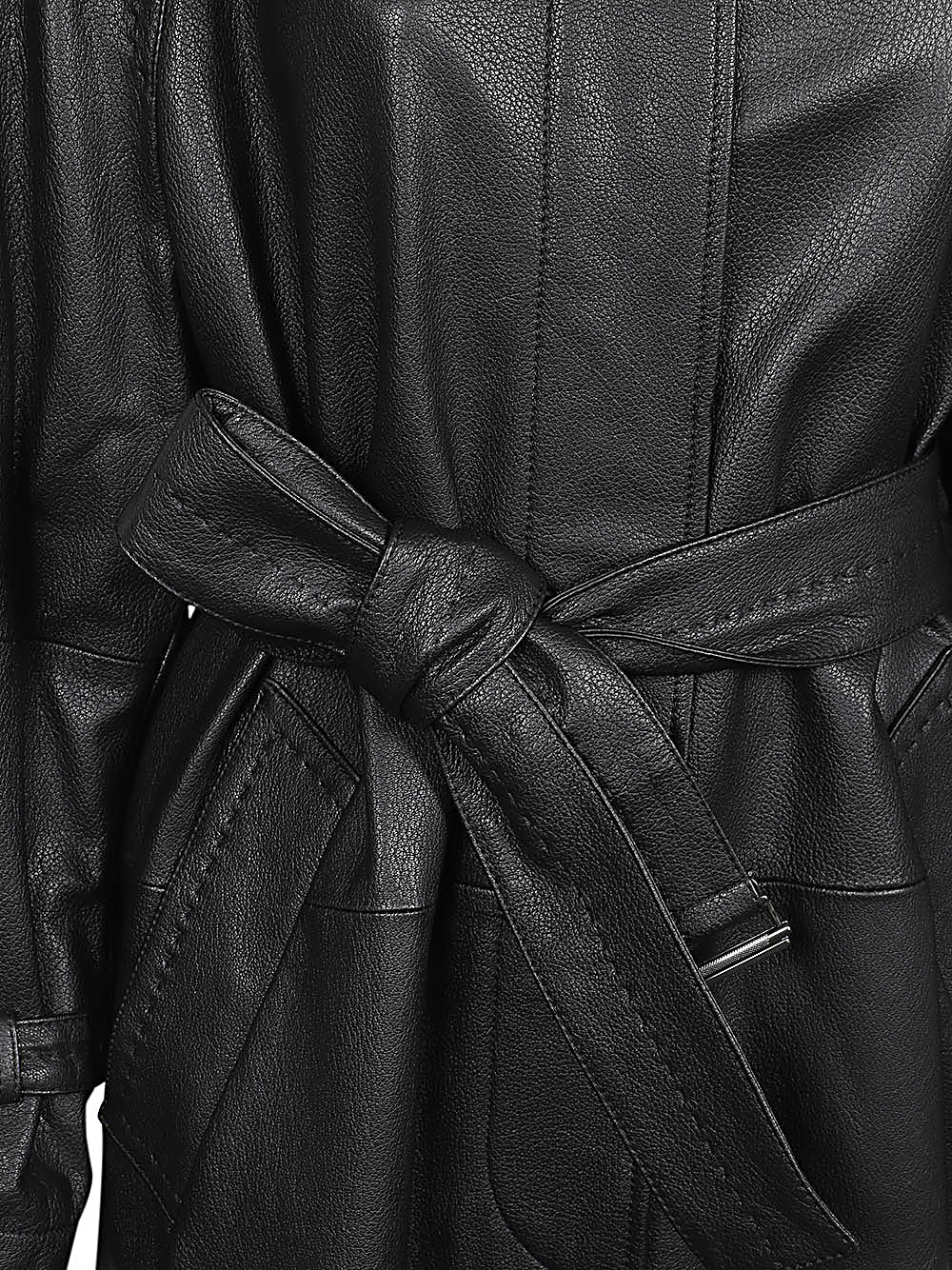 Leather trench coat