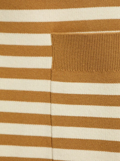 Striped v-necked cardigan