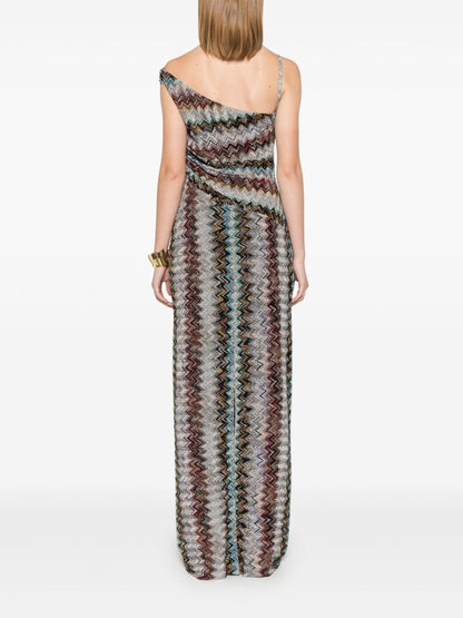 Zig zag motif long dress