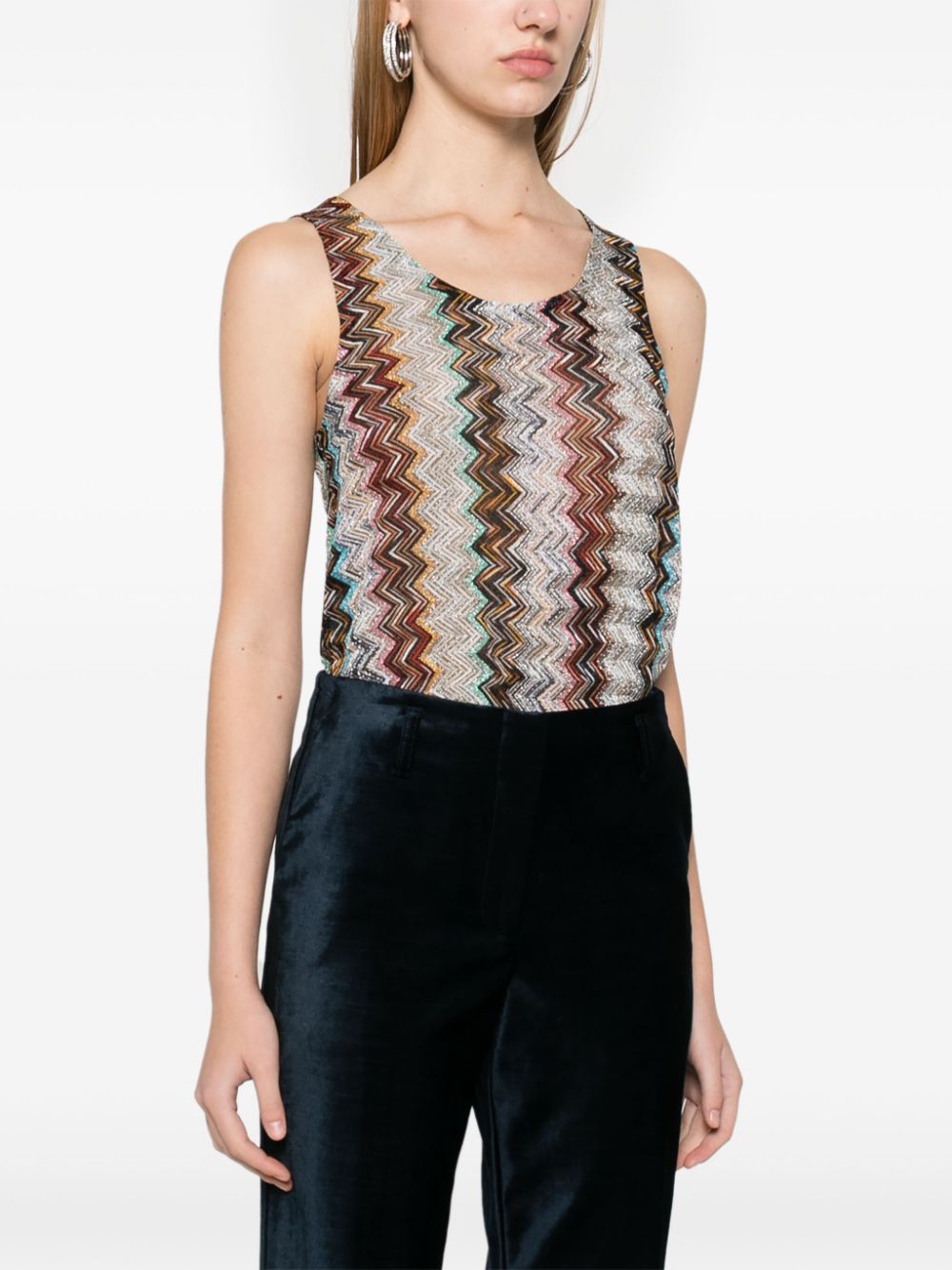 Zig zag motif tank top