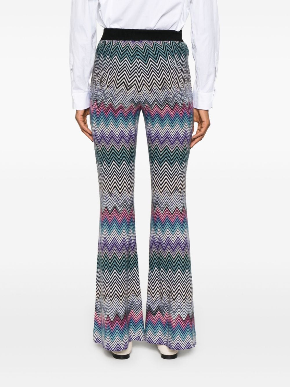 Zig zag motif wool trousers