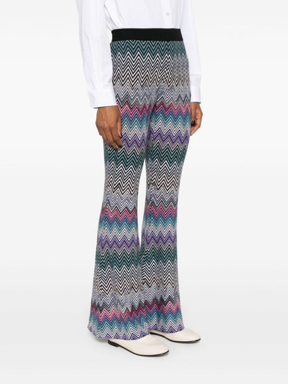 Zig zag motif wool trousers