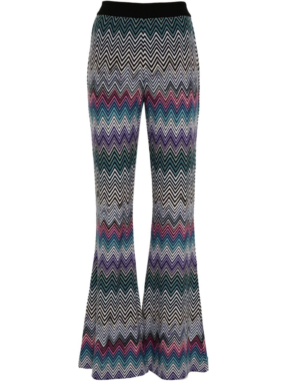 Zig zag motif wool trousers