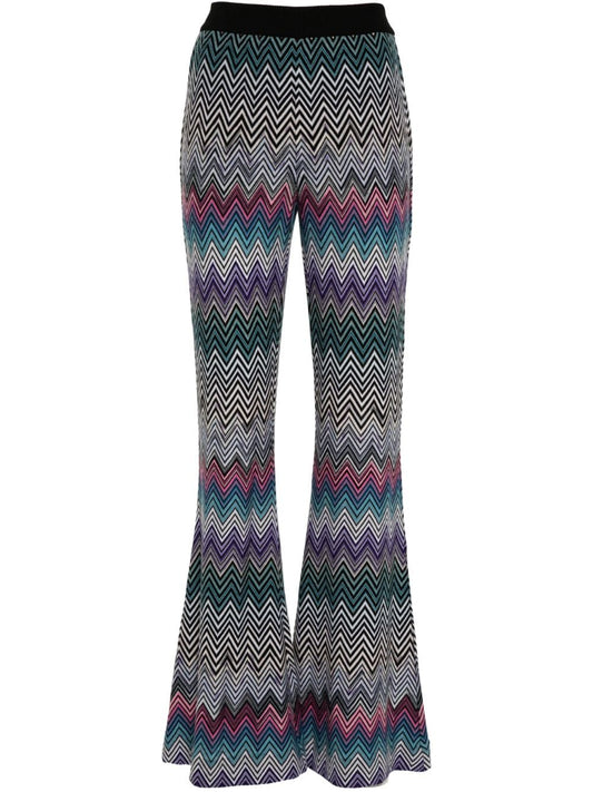 Zig zag motif wool trousers