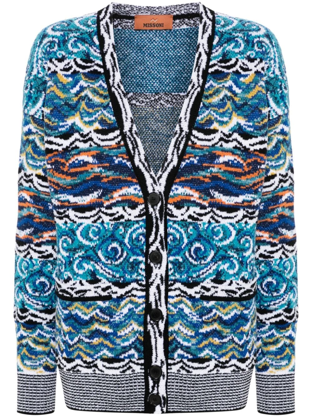 Wool and cotton blend v-necked cardigan