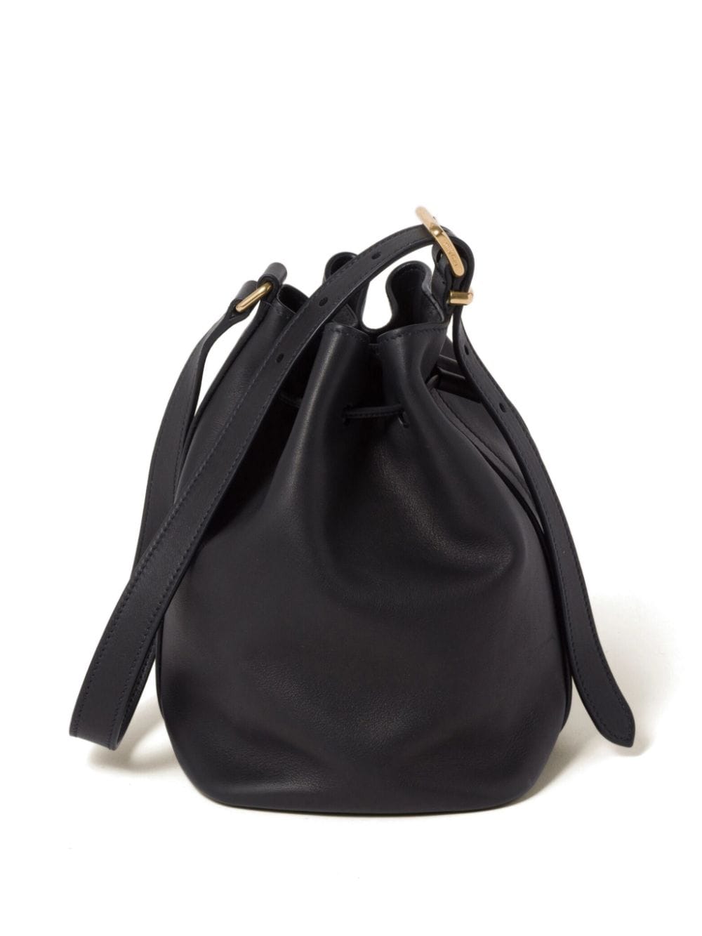 Logo leather bucket bag