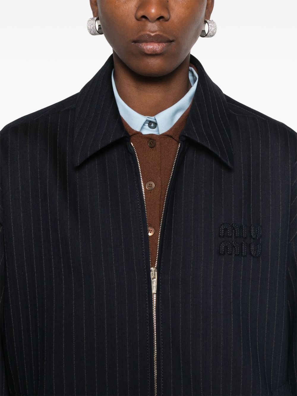 Pinstriped wool jacket