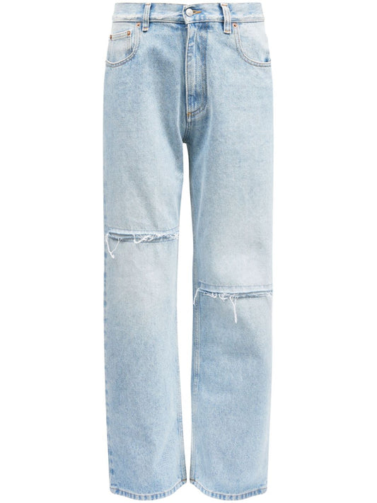 Striagh-leg denim jeans