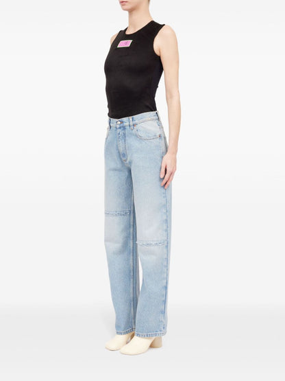 Striagh-leg denim jeans