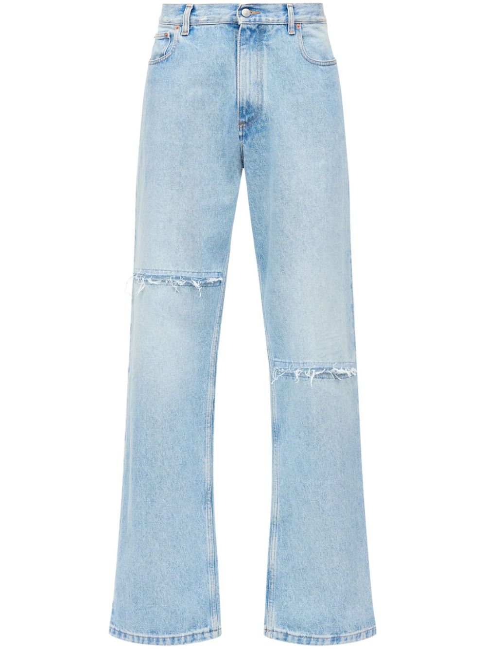 Straight-leg denim jeans